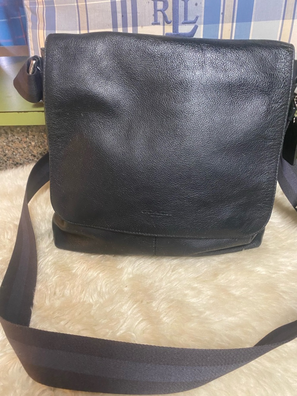 Coach Charles Black Soft Glove Leather Messenger Supple Vintage Feel Crossbody